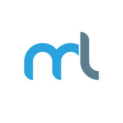 Obraz premium Initial letter ml modern linked circle round lowercase logo blue gray