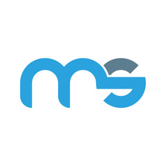 Initial letter ms modern linked circle round lowercase logo blue gray - obrazy, fototapety, plakaty