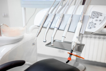 Dental instruments in dental office