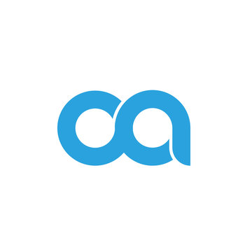 Initial letter oa modern linked circle round lowercase logo blue
