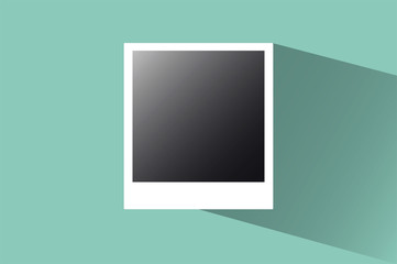 Instant photography frame on isolated background. Flat design style