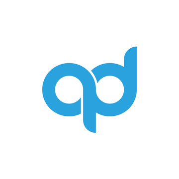 Initial letter qd modern linked circle round lowercase logo blue