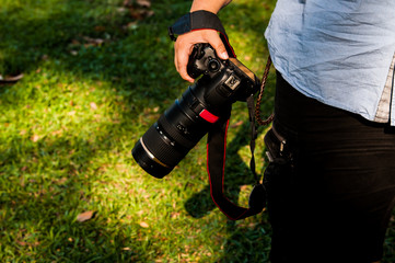 Photographer ready to take shutter on the nature of glass graden,Professional travel photography work