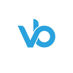 Initial letter vb modern linked circle round lowercase logo blue