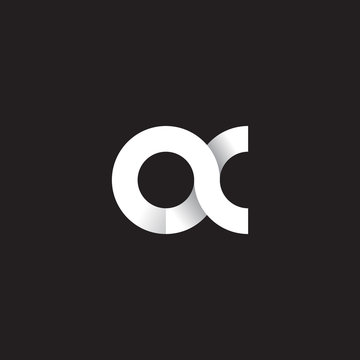 Initial lowercase letter ax, linked circle rounded logo with shadow gradient, white color on black background