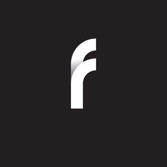 Initial lowercase letter fr, linked circle rounded logo with shadow gradient, white color on black background