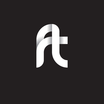 Initial lowercase letter ft, linked circle rounded logo with shadow gradient, white color on black background