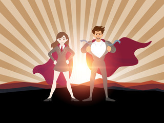 Superhero business man concept.vector illustration.