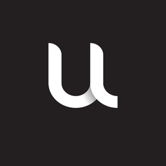 Initial lowercase letter ll, linked circle rounded logo with shadow gradient, white color on black background