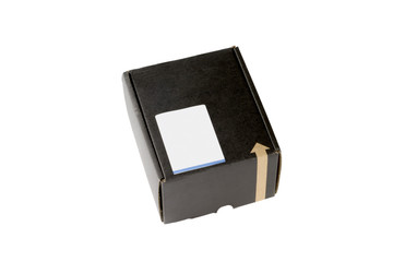 isolated old black box on white background