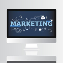 Marketing Graphic on Computer Screen Concept.