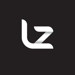 Initial lowercase letter lz, linked circle rounded logo with shadow gradient, white color on black background - obrazy, fototapety, plakaty