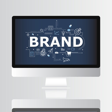 Brand Graphic on Computer Screen Concept.