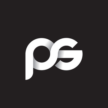 Initial lowercase letter ps, linked circle rounded logo with shadow gradient, white color on black background