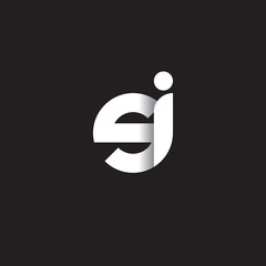 Initial lowercase letter si, linked circle rounded logo with shadow gradient, white color on black background