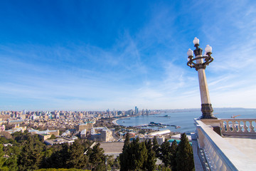 The panorama of Baku city from Nagorny park