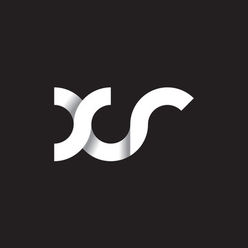 Initial lowercase letter xr, linked circle rounded logo with shadow gradient, white color on black background