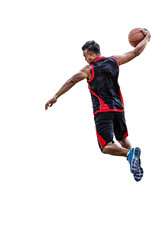 Basketball player isolated on white clipping path