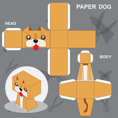 Dog paper craft template