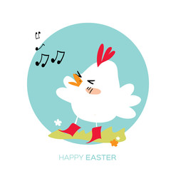 Cute Chick singing. Happy Easter Chicken