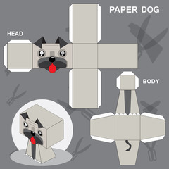 Dog paper craft template
