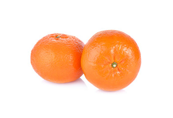 whole ripe mandarin orange on white background