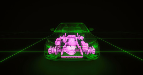 Abstract animation of a car in