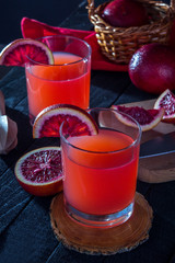 Homemade blood orange juice
