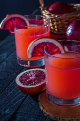 Homemade blood orange juice