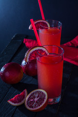 Homemade blood orange juice