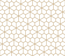 abstract geometric pentagon grid seamless floral pattern