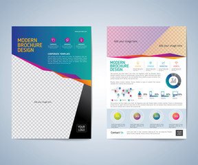 Business brochure, leaflet, annual report, cover design template. Can be use for print and publishing. vector background. 