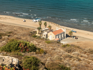 Fototapeta na wymiar Shore of the Mediterranean Sea. Bat Galim. Haifa.