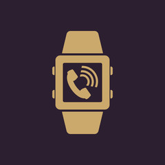 Smart watch icon. Mobile, clock, device symbol. Flat design. Stock - Vector illustration