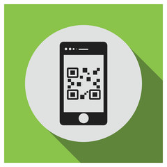 Smartphone QR code vector icon