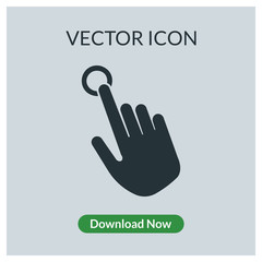 Hand point click vector icon