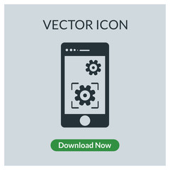Smartphone cog vector icon