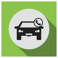 Car with phone sign vector icon