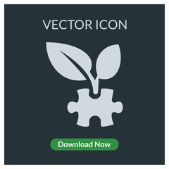 Eco puzzle leaf vector icon
