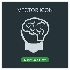 Brain bulb vector icon