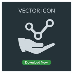 Network in hand vector icon