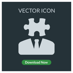 Puzzle head vector icon