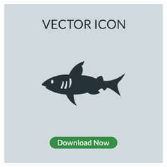 Naklejka premium Shark vector icon