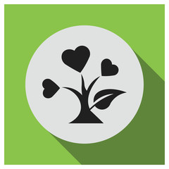 Tree of heart vector icon