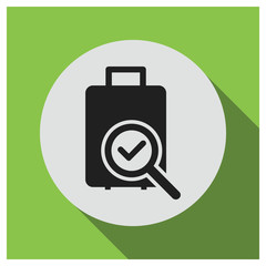 Suitcase lupe check vector icon