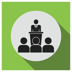 Person talk to listeners vector icon