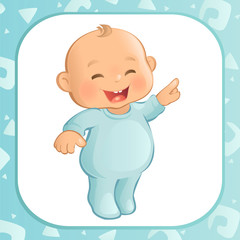 Pointing Baby Boy (Vector)