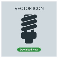 Fluorescent bulb vector icon