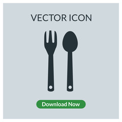 Fork and spoon vector icon