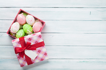 Easter eggs in gift box